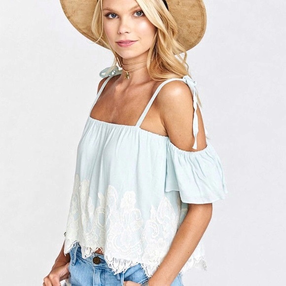 Show Me Your MuMu Tops - NWT Show Me Your Mumu Piper Top Blue